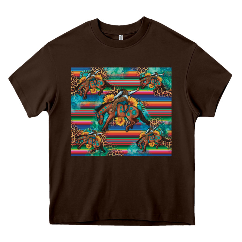 Bucking Bronco Serape Turquoise Heavy Core Tee by Artiststas | Teevron