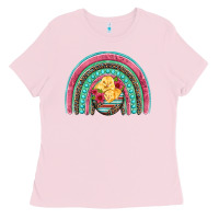 Bubblegum Pink hatched egg easter chicks rainbow Ladies Tee - Artiststas