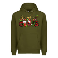 Army Green Grandma claus with christmas gift sock mother's Premium Hoodie - HowdyJamesFarm