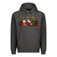 Charcoal Heather Grandma claus with christmas gift sock mother's Premium Hoodie - HowdyJamesFarm