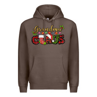 Coffee Grandma claus with christmas gift sock mother's Premium Hoodie - HowdyJamesFarm