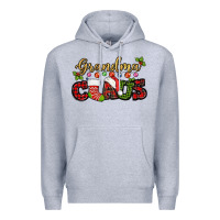 Heather Grey Grandma claus with christmas gift sock mother's Premium Hoodie - HowdyJamesFarm