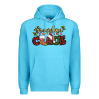 Ocean Blue Grandma claus with christmas gift sock mother's Premium Hoodie - HowdyJamesFarm