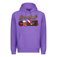 Purple Grandma claus with christmas gift sock mother's Premium Hoodie - HowdyJamesFarm