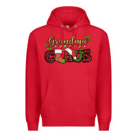 Red Grandma claus with christmas gift sock mother's Premium Hoodie - HowdyJamesFarm