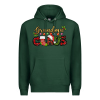 Sports Green Grandma claus with christmas gift sock mother's Premium Hoodie - HowdyJamesFarm
