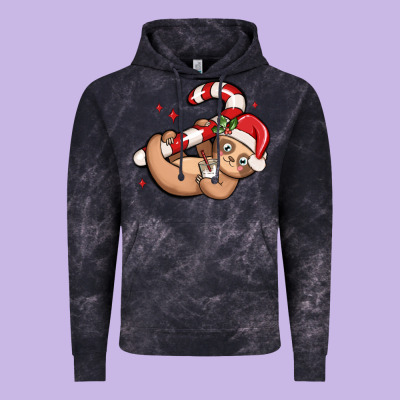 Cute Christmas Sloth Vintage Hoodie Designed By Maliassmallbusiness