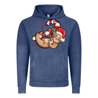 Vintage Denim cute christmas sloth Vintage Hoodie - MaliasSmallBusiness