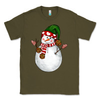 Army Green Snowman Classic Tee - NancyCooperArtShop