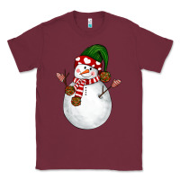 Burgundy Snowman Classic Tee - NancyCooperArtShop