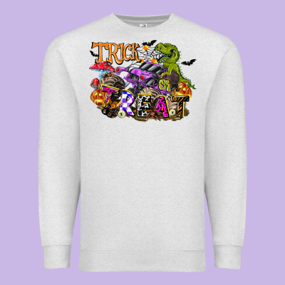 Trick Rawr Treat Premium Sweatshirt Designed By Fadigitalartstudio