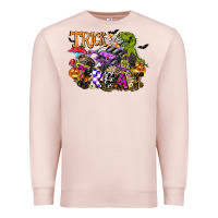 Pale Pink trick rawr treat Premium Sweatshirt - FaDigitalArtStudio