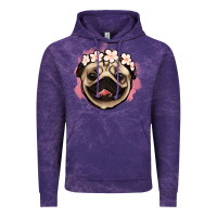 Cloud Purple pug floral Vintage Hoodie - Jasminsmagicworld