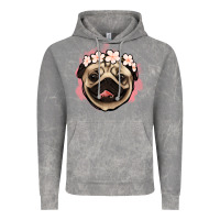 Cloud Rock pug floral Vintage Hoodie - Jasminsmagicworld