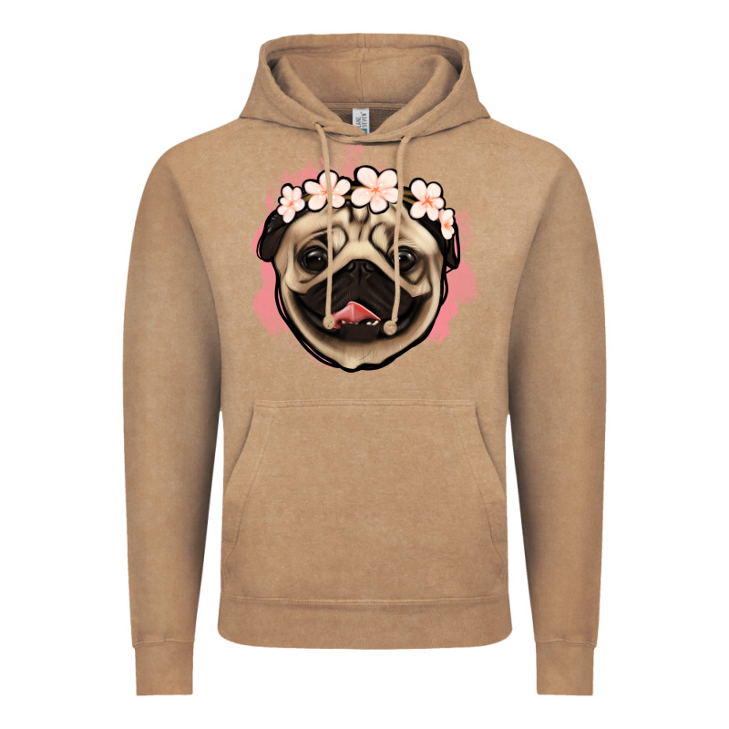 Pug Floral Vintage Hoodie by Jasminsmagicworld | Teevron