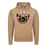 Vintage Coffee pug floral Vintage Hoodie - Jasminsmagicworld