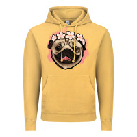 Vintage Mustard pug floral Vintage Hoodie - Jasminsmagicworld