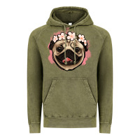 Vintage Olive pug floral Vintage Hoodie - Jasminsmagicworld