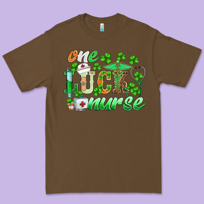 St.patricks One Lucky Nurse Premium Tee Designed By Barkaloodesign