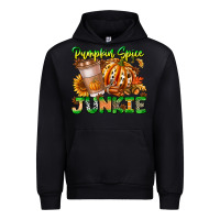 Black Pumpkin Spice Junkie Urban Hoodie - CowhideDigitalArt