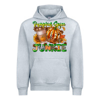 Heather Grey Pumpkin Spice Junkie Urban Hoodie - CowhideDigitalArt