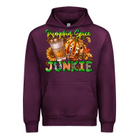 Mauve Wine Pumpkin Spice Junkie Urban Hoodie - CowhideDigitalArt