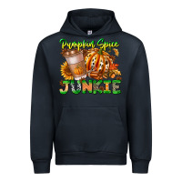 Navy Pumpkin Spice Junkie Urban Hoodie - CowhideDigitalArt