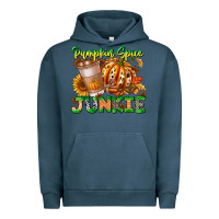 Pigment Midnight Navy Pumpkin Spice Junkie Urban Hoodie - CowhideDigitalArt