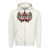 Oatmeal Heather American mama Mother's Day Zipper Hoodie - HowdyJamesFarm