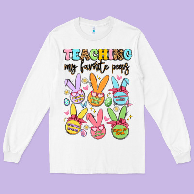 Teaching My Favorite Peeps Long Sleeve Tee Designed By Artiststas