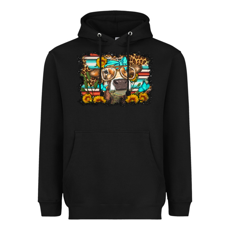 Sunflower Cow Olivia Heavyweight Hoodie by OliviaCreatesArt | Teevron
