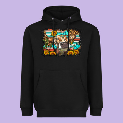 Sunflower Cow Olivia Heavyweight Hoodie Designed By Oliviacreatesart