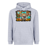 Heather Grey sunflower cow olivia Heavyweight Hoodie - OliviaCreatesArt