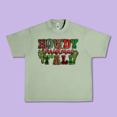 Howdy Christmas Y'all Urban Heavy Tee Designed By Nancycooperartshop