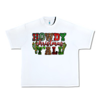 White Howdy Christmas y'all Urban Heavy Tee - NancyCooperArtShop