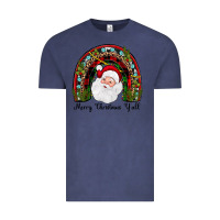 Vintage Denim merry christmas y'all rainbow Vintage Tee - JahusDesignShop