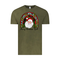 Vintage Olive merry christmas y'all rainbow Vintage Tee - JahusDesignShop