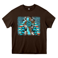 Chocolate Brown cross gemstone background Heavy Core Tee - AdoDesignShop