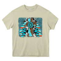 Mossy cross gemstone background Heavy Core Tee - AdoDesignShop