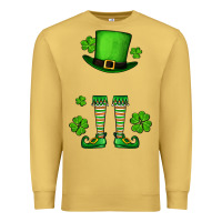 Antique Gold Custom name St. Patrick's leprechaun Premium Sweatshirt - OliviaCreatesArt