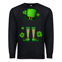 Black Custom name St. Patrick's leprechaun Premium Sweatshirt - OliviaCreatesArt
