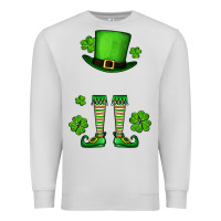 Dove Grey Custom name St. Patrick's leprechaun Premium Sweatshirt - OliviaCreatesArt