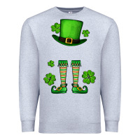 Heather Grey Custom name St. Patrick's leprechaun Premium Sweatshirt - OliviaCreatesArt
