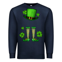 Navy Custom name St. Patrick's leprechaun Premium Sweatshirt - OliviaCreatesArt