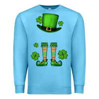 Ocean Blue Custom name St. Patrick's leprechaun Premium Sweatshirt - OliviaCreatesArt