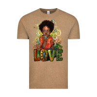 Vintage Coffee black afro boy love Vintage Tee - NancyCooperArtShop