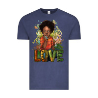 Vintage Denim black afro boy love Vintage Tee - NancyCooperArtShop