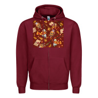 Burgundy wizard items with glitter Zipper Hoodie - TumblerDesignByShophia