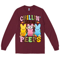 Burgundy chillin' with my peeps nurse Long Sleeve Tee - Artiststas