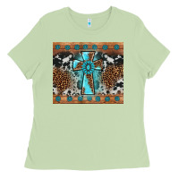 Matcha gemstone leopard cross Ladies Tee - AdoDesignShop
